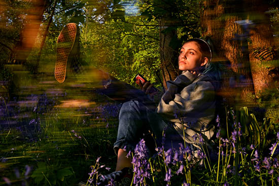 Teenager enjoying the benefits of nature in Cook's Wood, Long Ashton. Photo © Tim Aldred